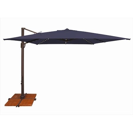 Simplyshade SimplyShade 10 ft. Bali Pro Square Rotating Cantilever Umbrella with Lights  Navy SSAD45SL-10SQ00-A5439